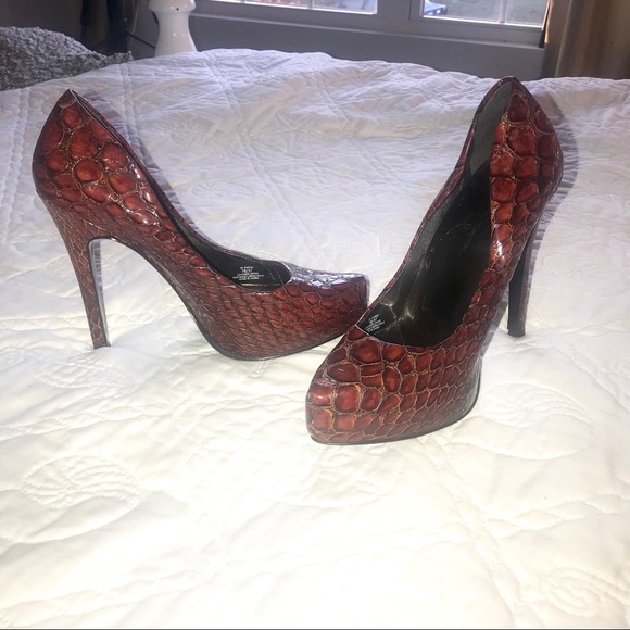 Jessica Simpson Shoes - Jessica Simpson Python Heels Burgundy